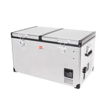 SnoMaster SnoMaster 66L Low Profile Dual Compartment Stainless Steel Fridge/Freezer AC/DC (SMDZ-LP66D)