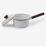 Barebones Living Enamel Saucepan Eggshell