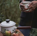 Barebones Living Enamel Saucepan Eggshell