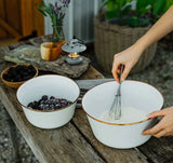 Barebones Living Enamel Mixing Bowl Eggshell - Set of 2