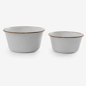 Barebones Living Enamel Mixing Bowl Eggshell - Set of 2